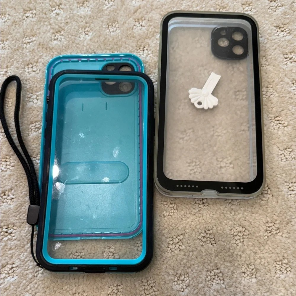 Waterproof Phone Case with Black and Blue Accents